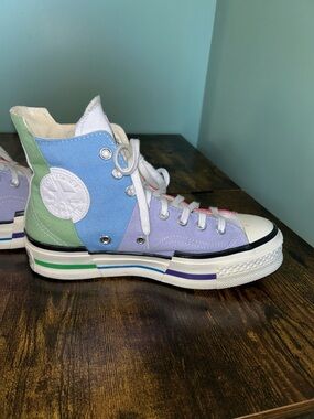 Converse Kids Colorblock High-Top Sneakers in Pink, Orange & Yellow